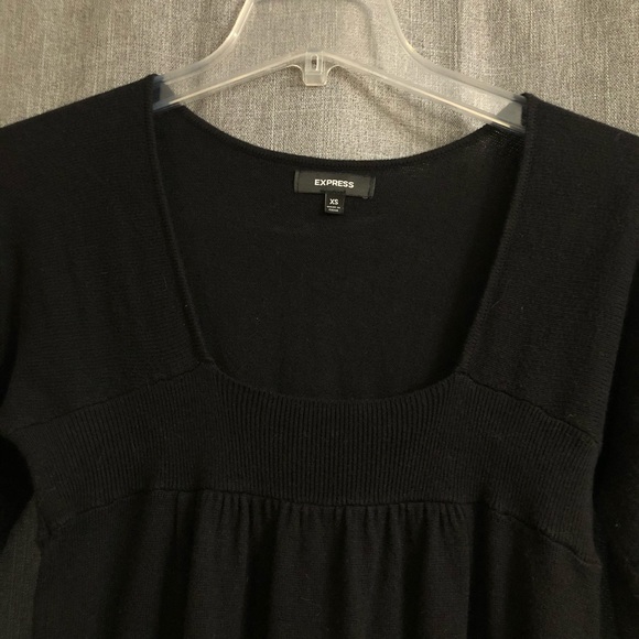 Express Black Kimono Sleeve Sweater Dress with Square Neckline - Picture 6 of 13